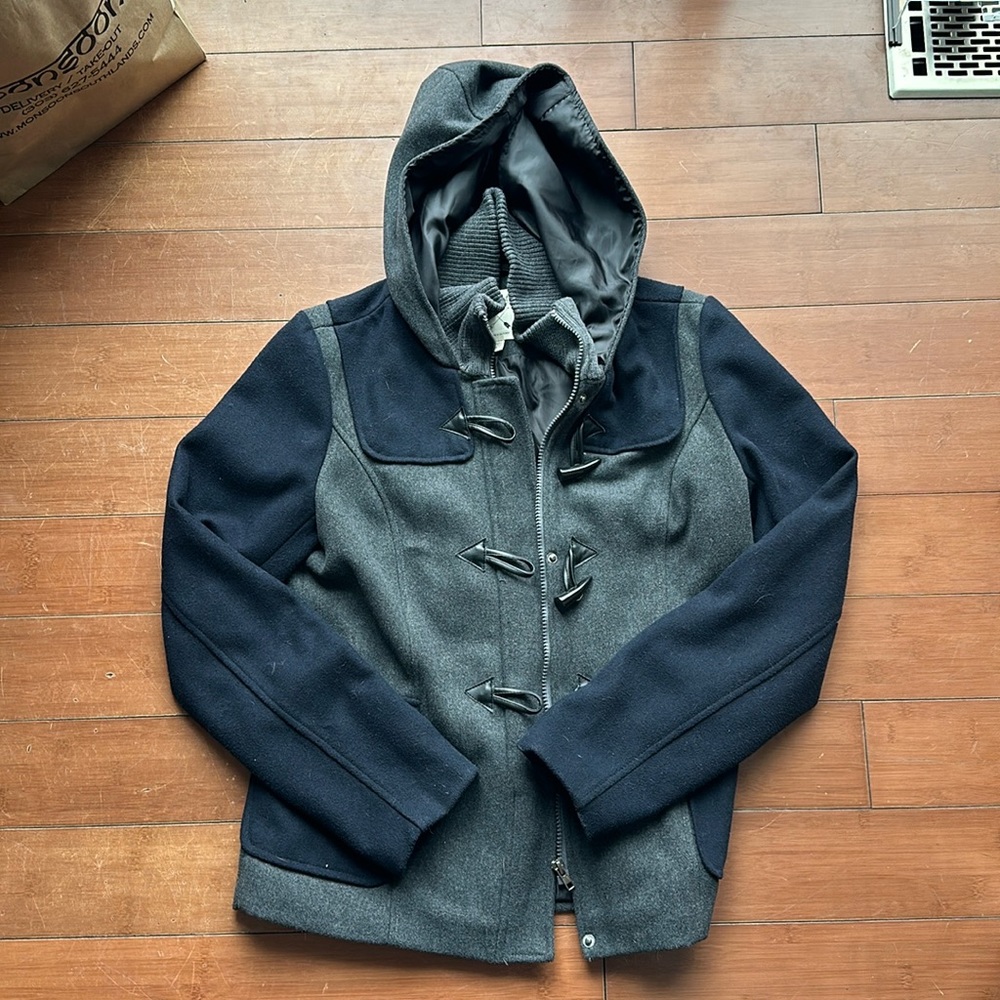 LA Hearts small gray and black peacoat